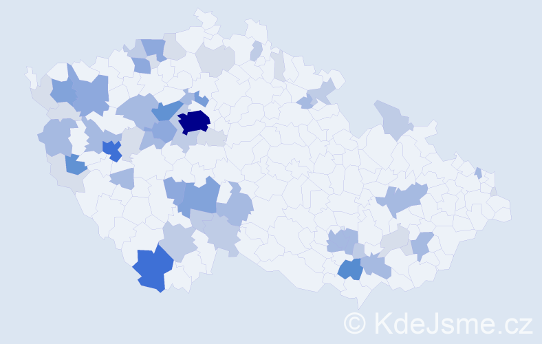 Příjmení: 'Zvonař', počet výskytů 175 v celé ČR