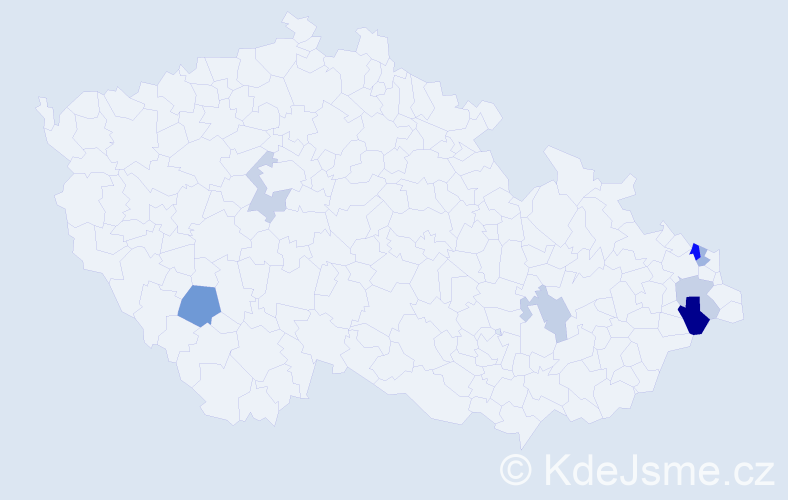 Příjmení: 'Dajková', počet výskytů 12 v celé ČR