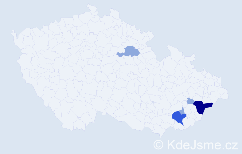 Příjmení: 'Gryger', počet výskytů 11 v celé ČR