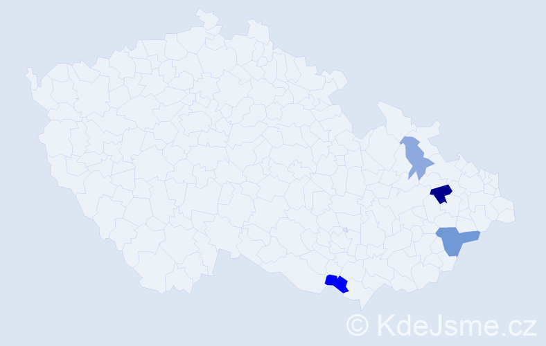 Příjmení: 'Martečková', počet výskytů 13 v celé ČR