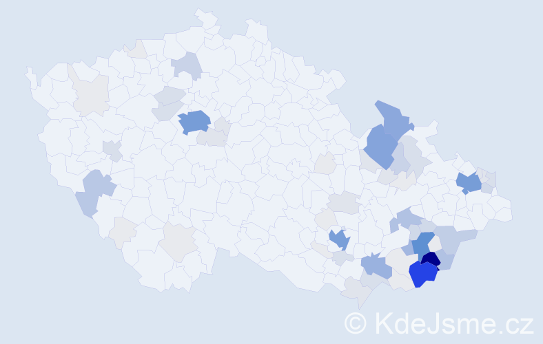 Příjmení: 'Plášek', počet výskytů 334 v celé ČR