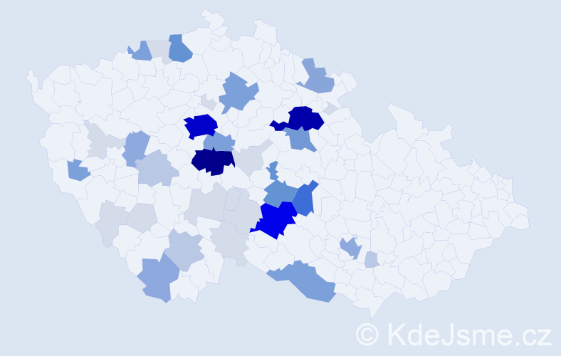 Příjmení: 'Lán', počet výskytů 151 v celé ČR