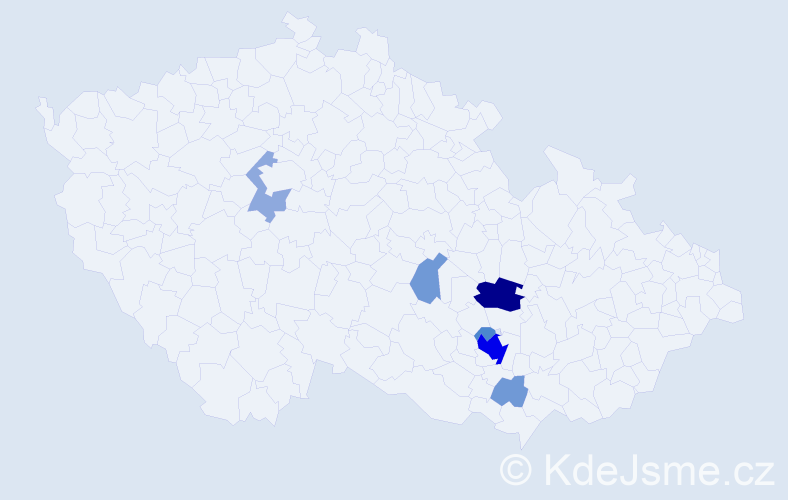 Příjmení: 'Meduňa', počet výskytů 19 v celé ČR