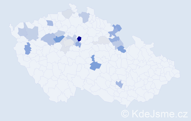 Příjmení: 'Kolářská', počet výskytů 61 v celé ČR