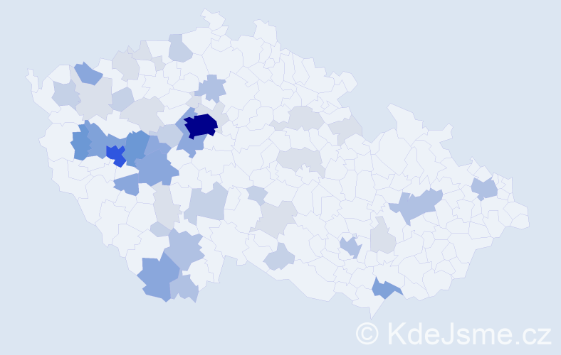 Příjmení: 'Čekan', počet výskytů 140 v celé ČR
