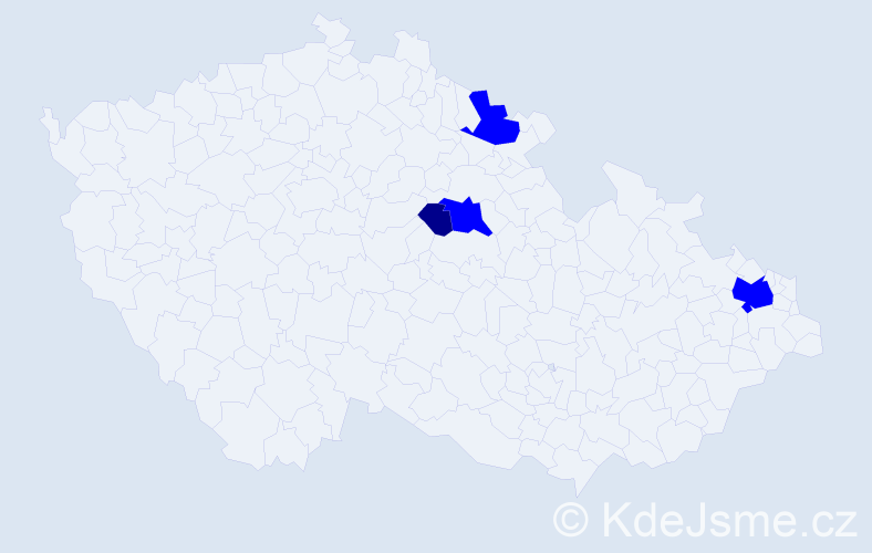 Příjmení: 'Cápayová', počet výskytů 5 v celé ČR