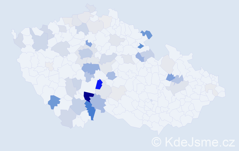 Příjmení: 'Nouzová', počet výskytů 170 v celé ČR