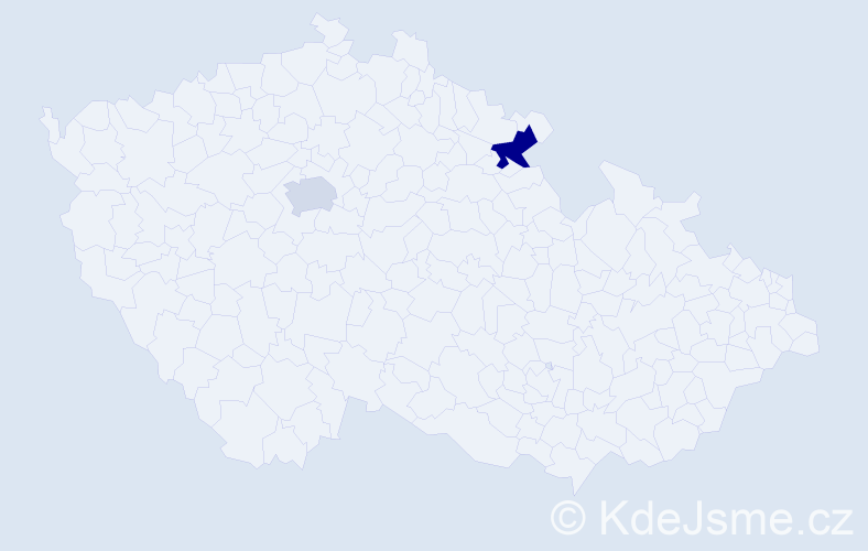 Příjmení: 'Kürty', počet výskytů 5 v celé ČR