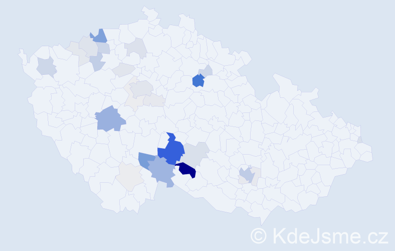 Příjmení: 'Šimků', počet výskytů 125 v celé ČR