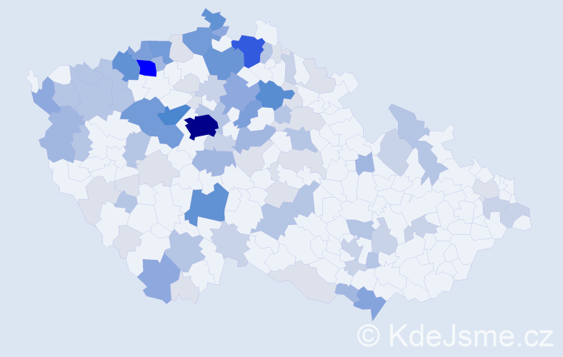 Příjmení: 'Kovač', počet výskytů 319 v celé ČR