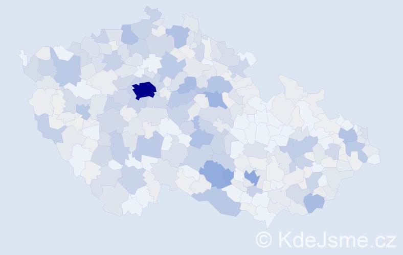 Příjmení: 'Kafka', počet výskytů 1758 v celé ČR