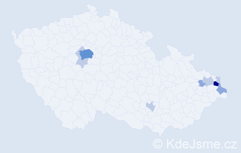 Příjmení: 'Oczko', počet výskytů 24 v celé ČR