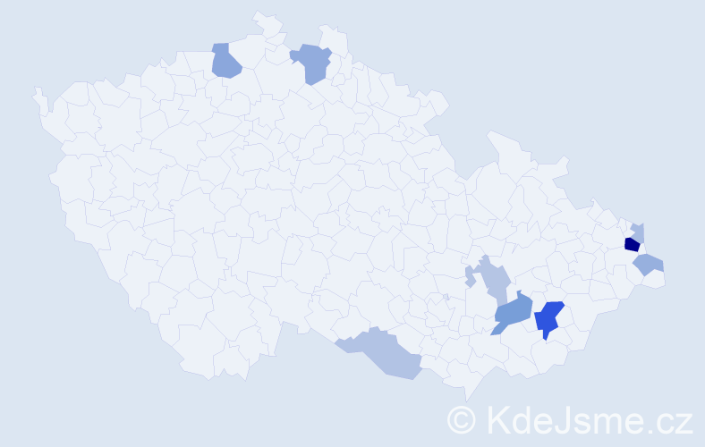 Příjmení: 'Škutková', počet výskytů 23 v celé ČR