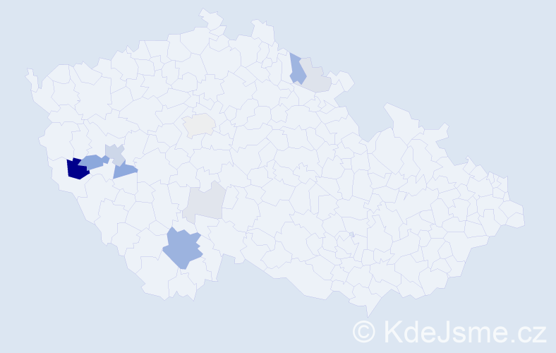 Příjmení: 'Hajsová', počet výskytů 27 v celé ČR