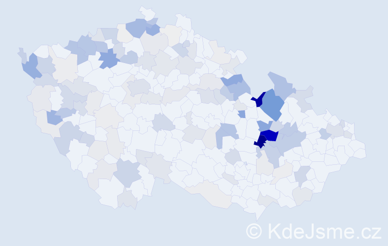 Příjmení: 'Vogl', počet výskytů 408 v celé ČR