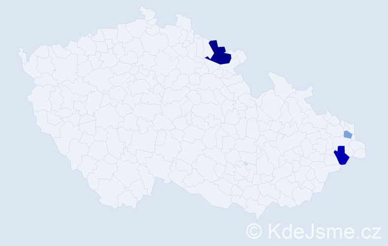 Příjmení: 'Wiležinská', počet výskytů 5 v celé ČR