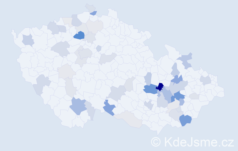 Příjmení: 'Pitner', počet výskytů 168 v celé ČR