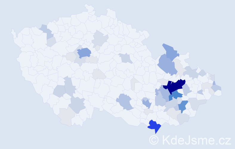 Příjmení: 'Skoupil', počet výskytů 232 v celé ČR