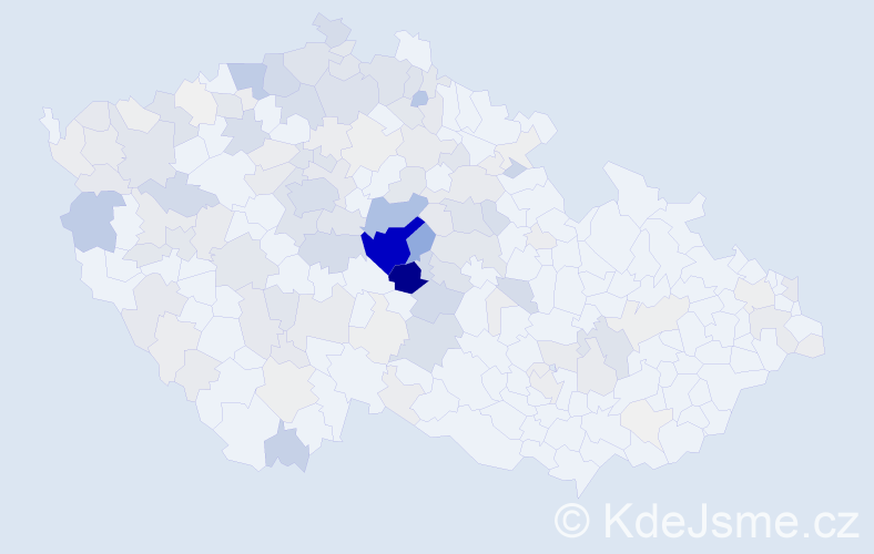 Příjmení: 'Tvrdík', počet výskytů 830 v celé ČR