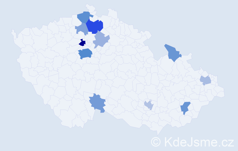 Příjmení: 'Kovačević', počet výskytů 38 v celé ČR