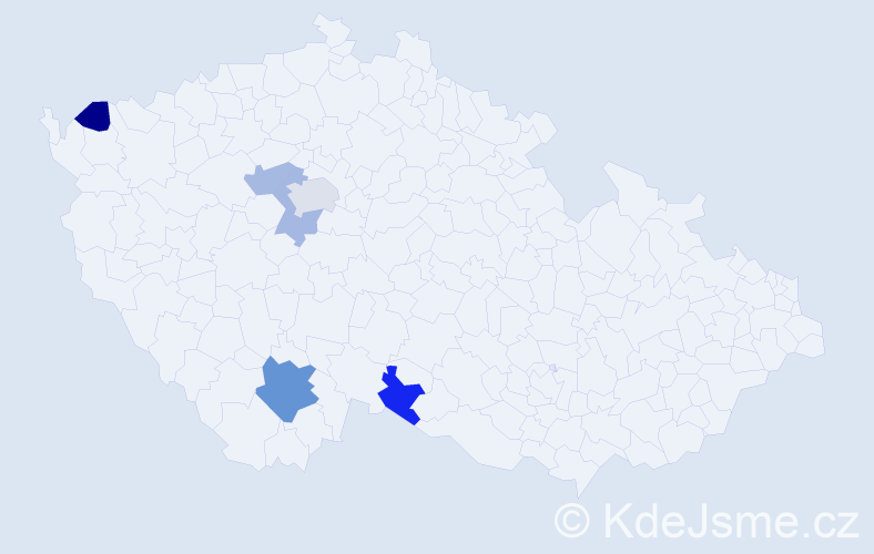 Příjmení: 'Bíňovec', počet výskytů 9 v celé ČR