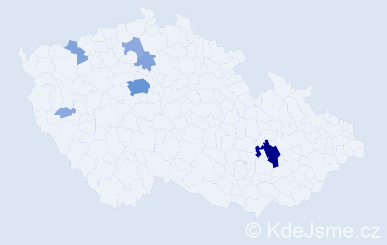 Příjmení: 'Buchláková', počet výskytů 17 v celé ČR