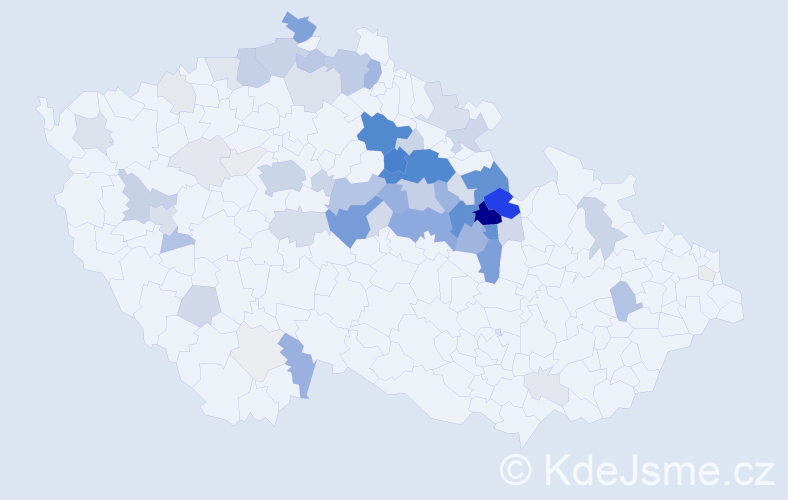 Příjmení: 'Vyčítal', počet výskytů 263 v celé ČR