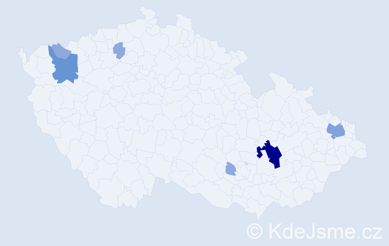 Příjmení: 'Svozilková', počet výskytů 16 v celé ČR