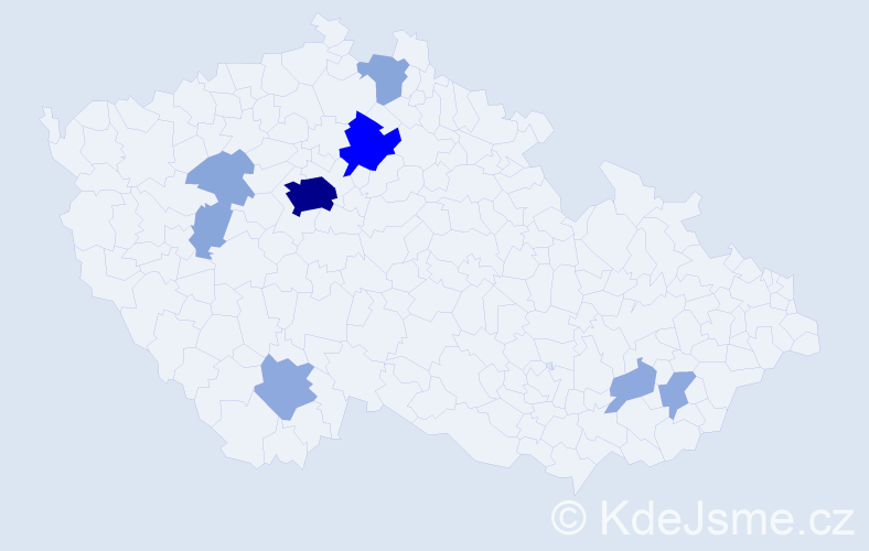 Příjmení: 'Krabsová', počet výskytů 25 v celé ČR