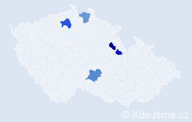 Příjmení: 'Kristuf', počet výskytů 13 v celé ČR