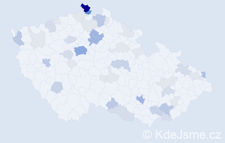 Příjmení: 'Hučko', počet výskytů 135 v celé ČR