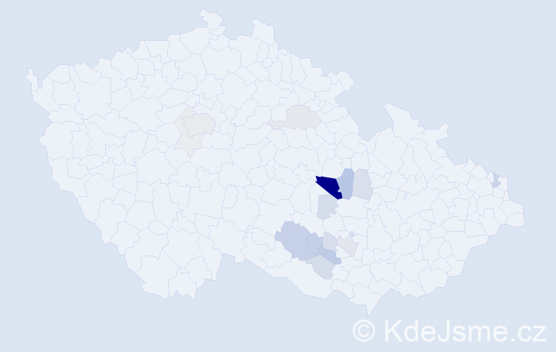Příjmení: 'Pruška', počet výskytů 51 v celé ČR