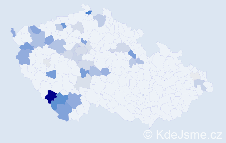 Příjmení: 'Nusková', počet výskytů 75 v celé ČR