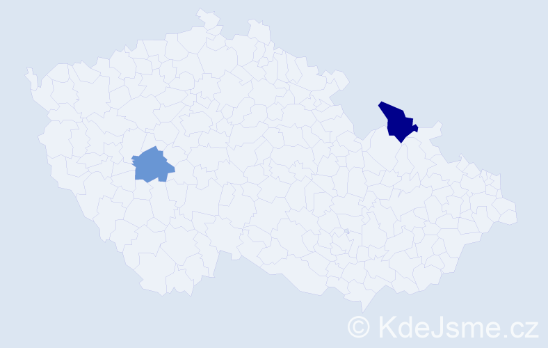 Příjmení: 'Kotesa', počet výskytů 8 v celé ČR