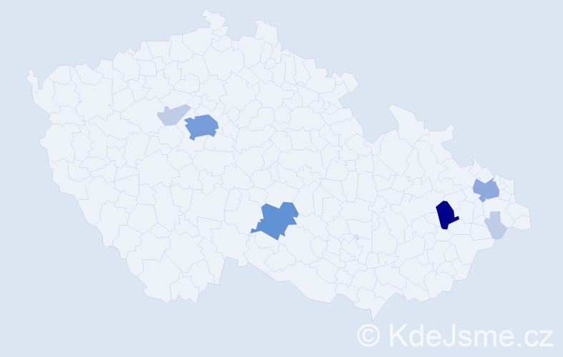 Příjmení: 'Rőderová', počet výskytů 21 v celé ČR