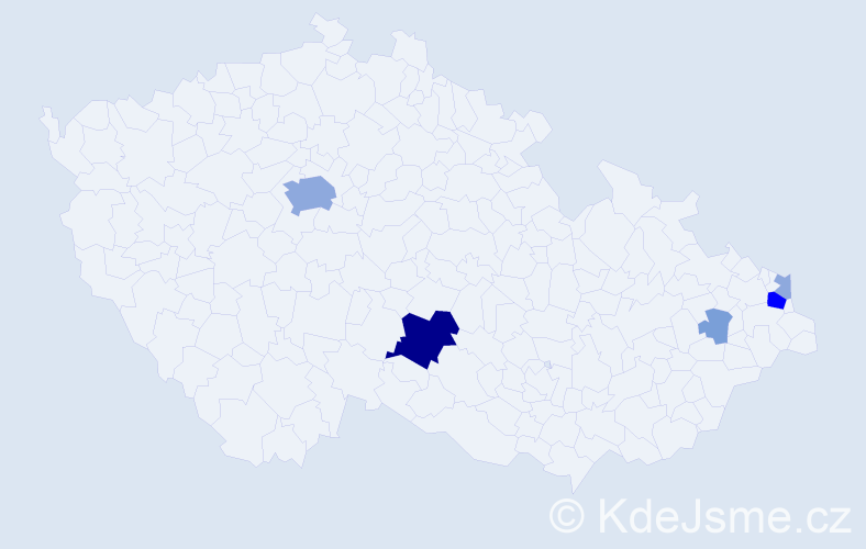 Příjmení: 'Gardlová', počet výskytů 16 v celé ČR