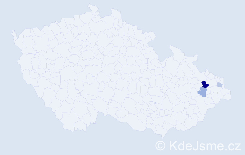 Příjmení: 'Matušiková', počet výskytů 5 v celé ČR