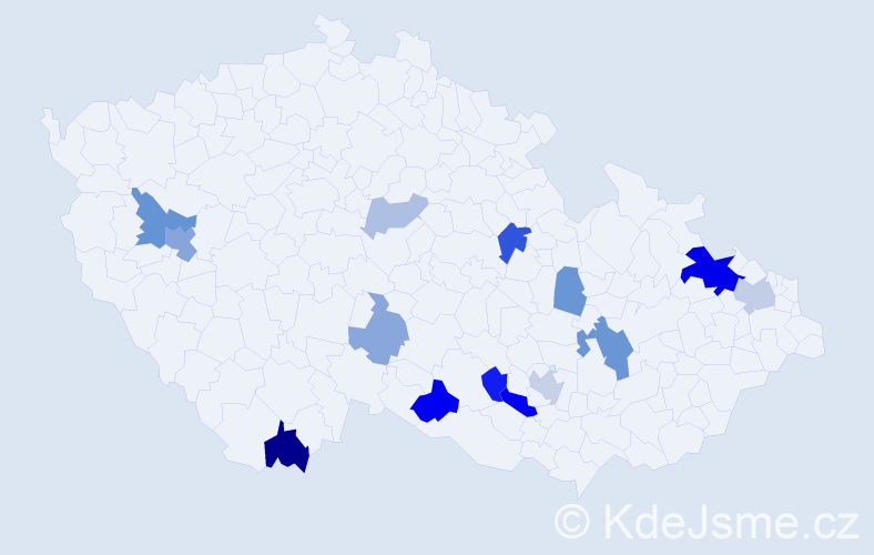 Příjmení: 'Grambal', počet výskytů 31 v celé ČR