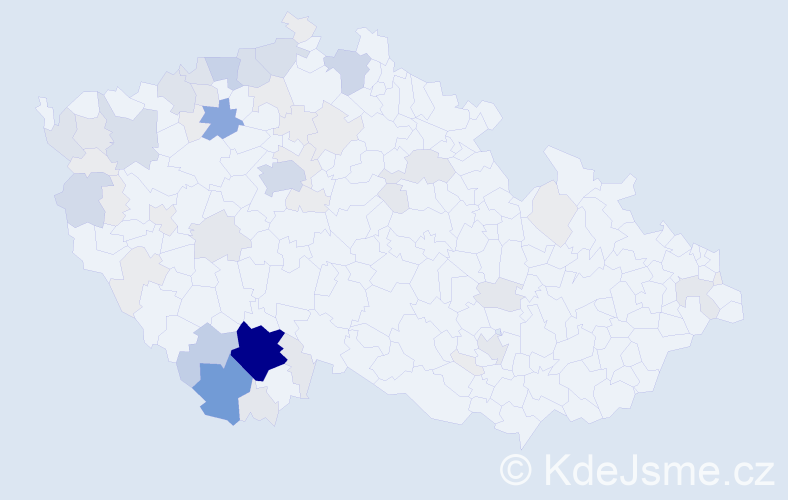 Příjmení: 'Postlová', počet výskytů 215 v celé ČR