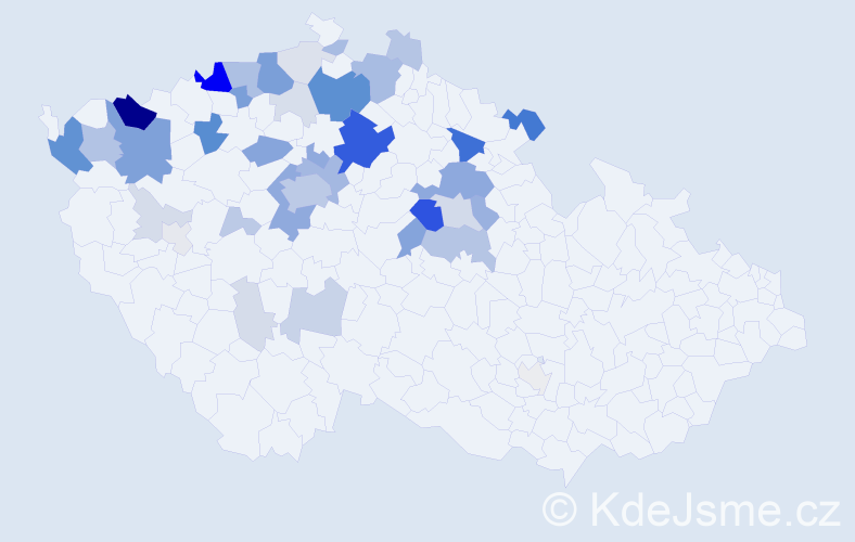 Příjmení: 'Poživilová', počet výskytů 167 v celé ČR