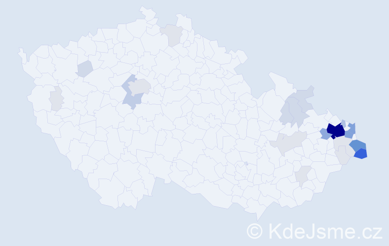 Příjmení: 'Bulava', počet výskytů 105 v celé ČR