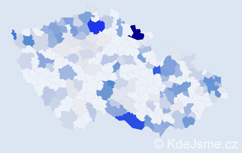 Příjmení: 'Herák', počet výskytů 720 v celé ČR