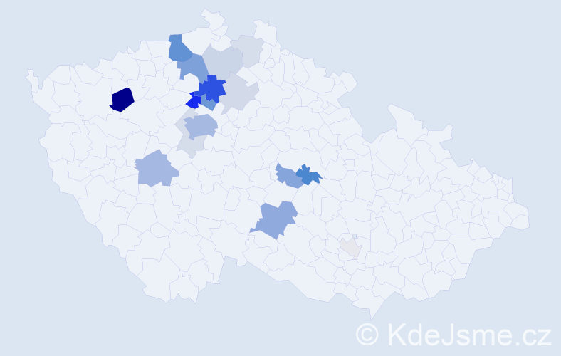Příjmení: 'Derfl', počet výskytů 56 v celé ČR