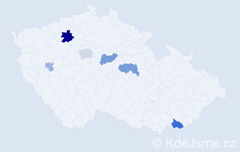 Příjmení: '"O'neill"', počet výskytů 8 v celé ČR