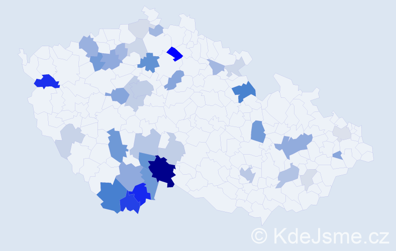 Příjmení: 'Pivec', počet výskytů 108 v celé ČR