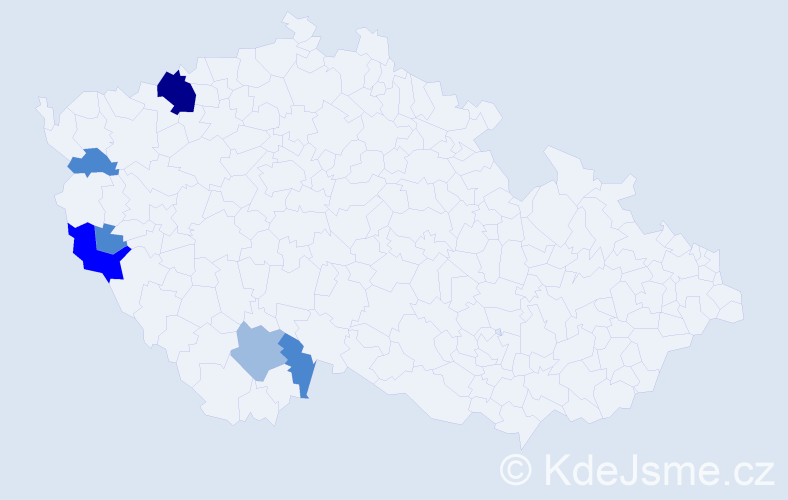 Příjmení: 'Küffner', počet výskytů 14 v celé ČR