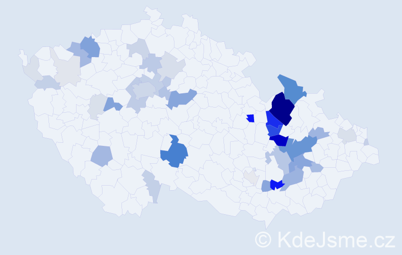 Příjmení: 'Karger', počet výskytů 192 v celé ČR