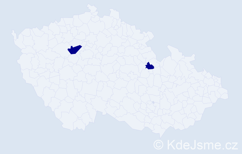 Příjmení: 'Kier', počet výskytů 2 v celé ČR