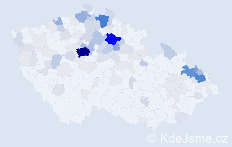 Příjmení: 'Šoltysová', počet výskytů 350 v celé ČR