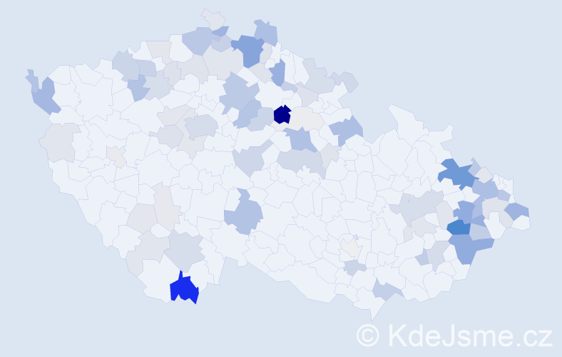Příjmení: 'Mocek', počet výskytů 343 v celé ČR